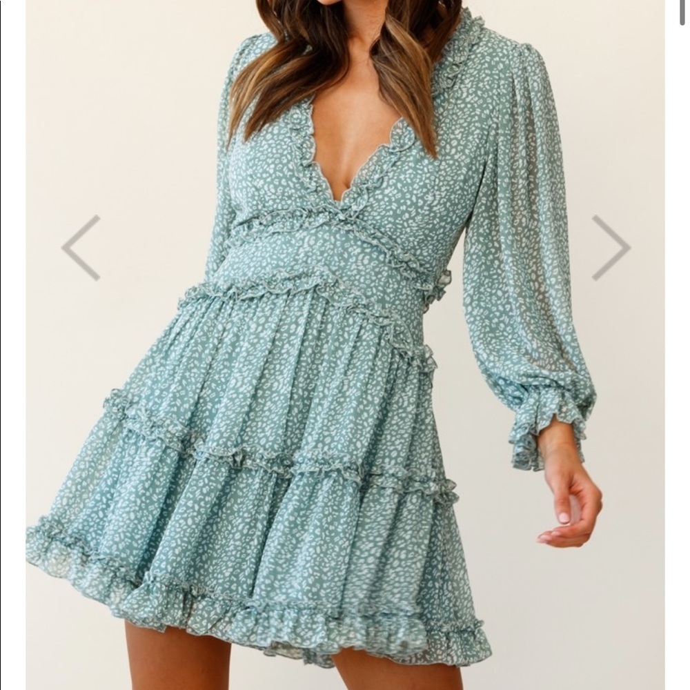 Olive Speckle Print Dress